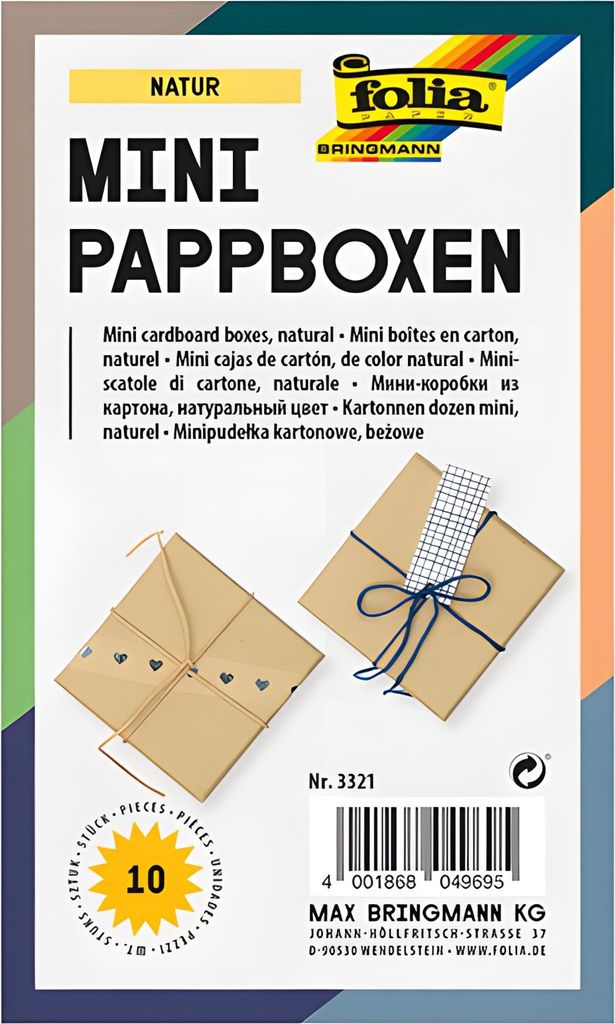 Pappboxen Mini 10 Stück eckig,7,5x7,5x4,5cm,natur Produktbild 