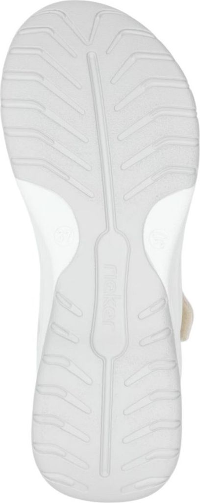 Rieker Damen Sandale Trekking sportlich mit Riemen in gestrickter Optik W3152, Größe:40 EU, Farbe:Beige