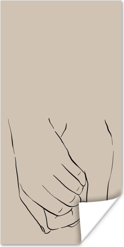 MuchoWow Poster Beziehung - Linienkunst - Valentinstag 60x120 cm - Wandschmuck
