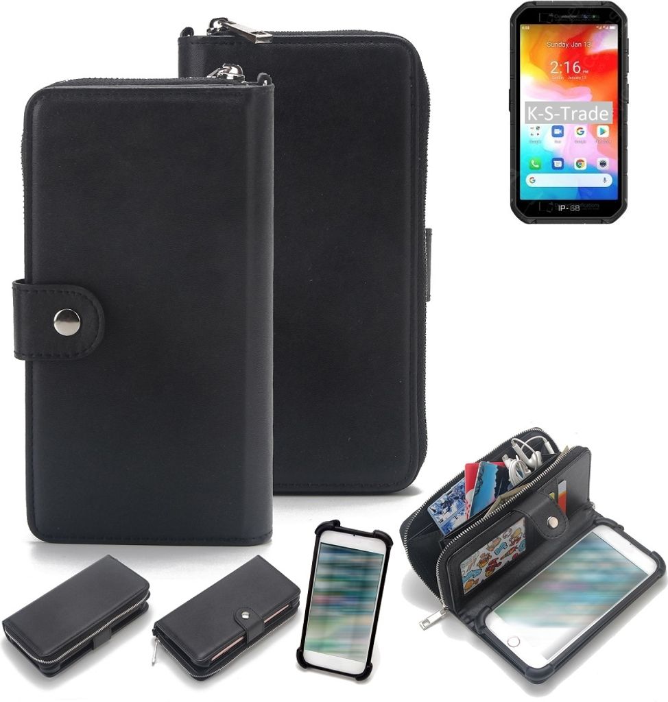 K-S-Trade 2in1 Handyhülle Schutzhülle kompatibel mit Ulefone Armor X7 & Portemonnee Cover Handy Hülle Case Etui Geldbörse Wallet Bookstyle Hülle