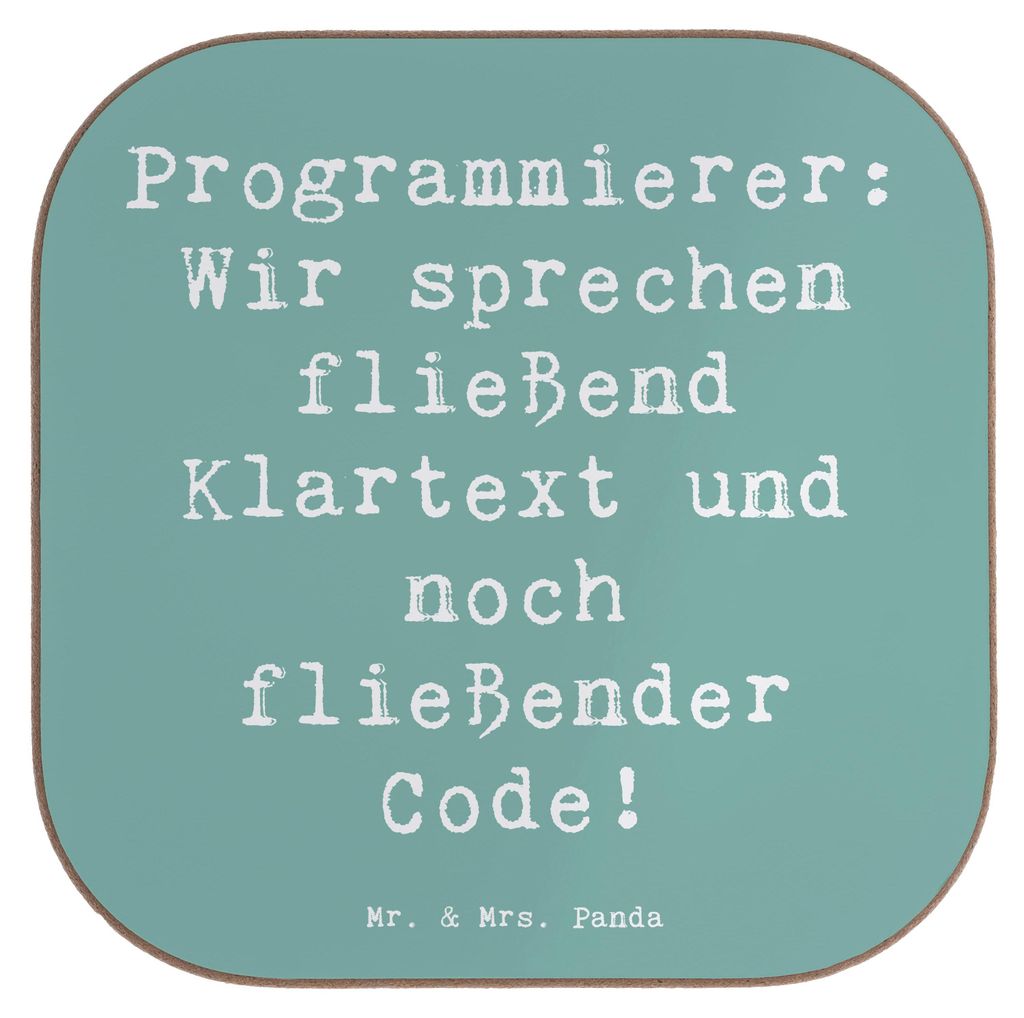 Mr. & Mrs. Panda Untersetzer Spruch Programmierer Codeflüsterer - Meeresbrise - Geschenk, Coaster, Tassenuntersetzer, Technik, Logik, Berufspassio...