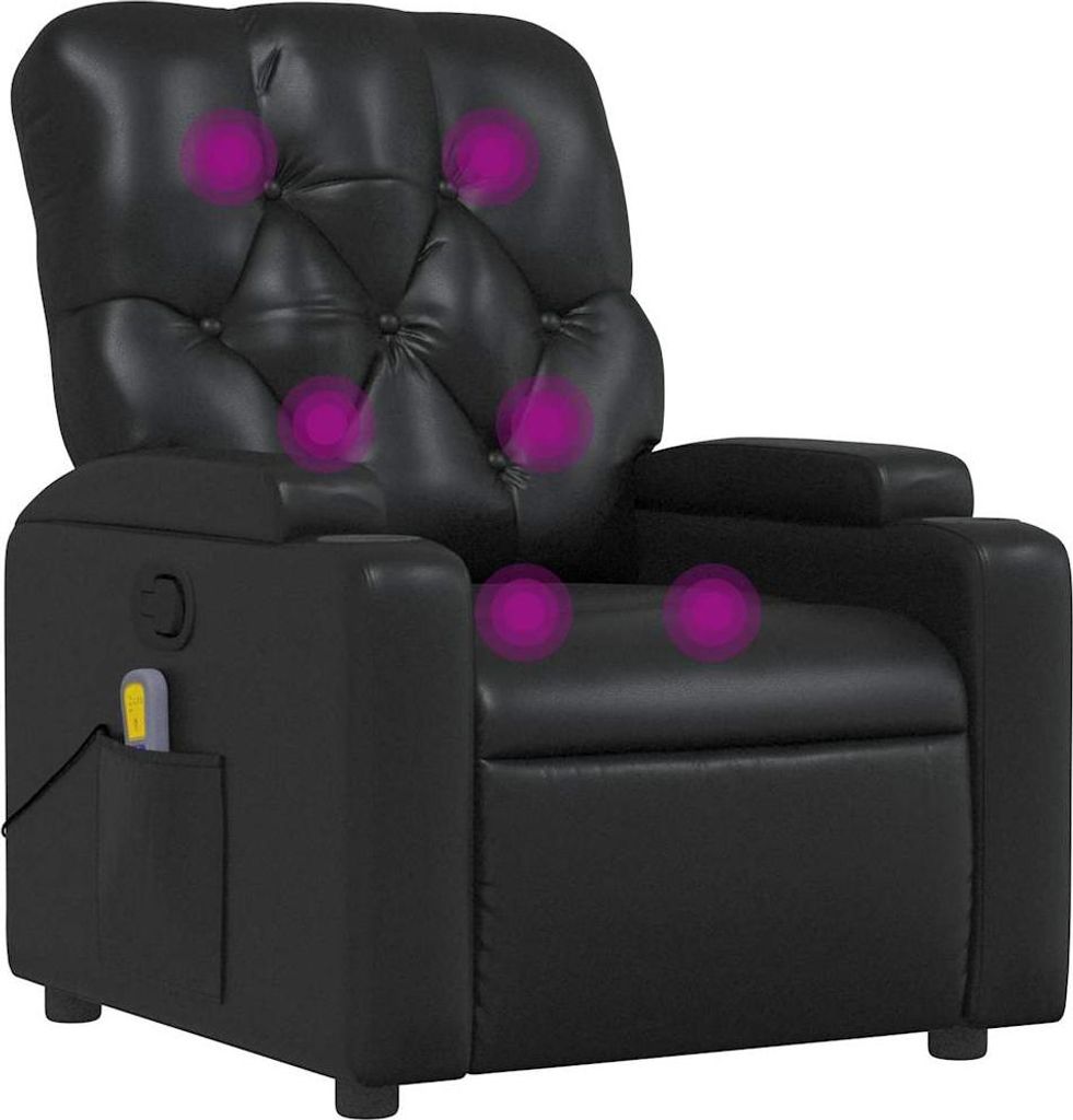 vidaXL Massagesessel Schwarz Kunstleder