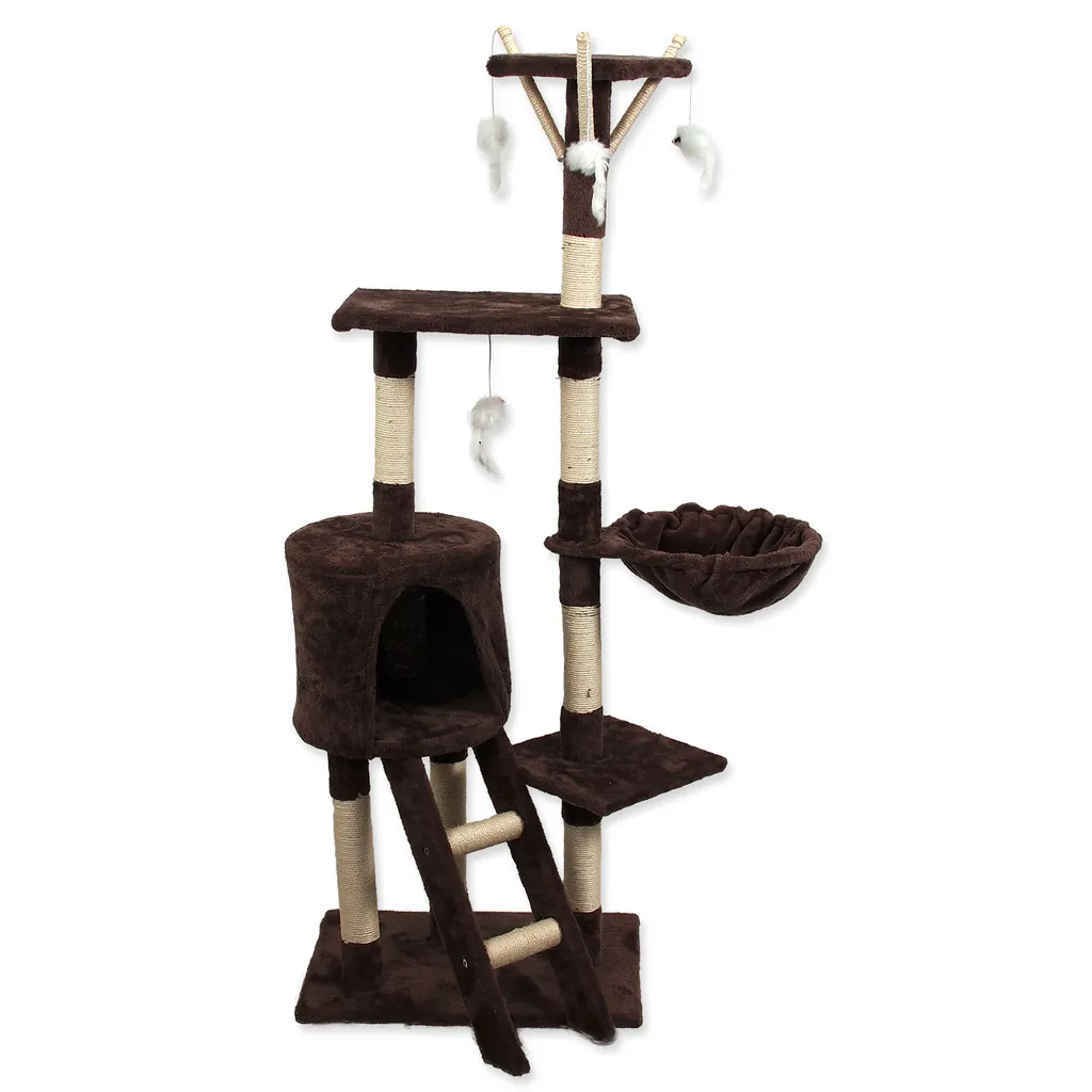 Protégez vos meubles avec l'arbre à chat Mia 140 cm marron et jouets