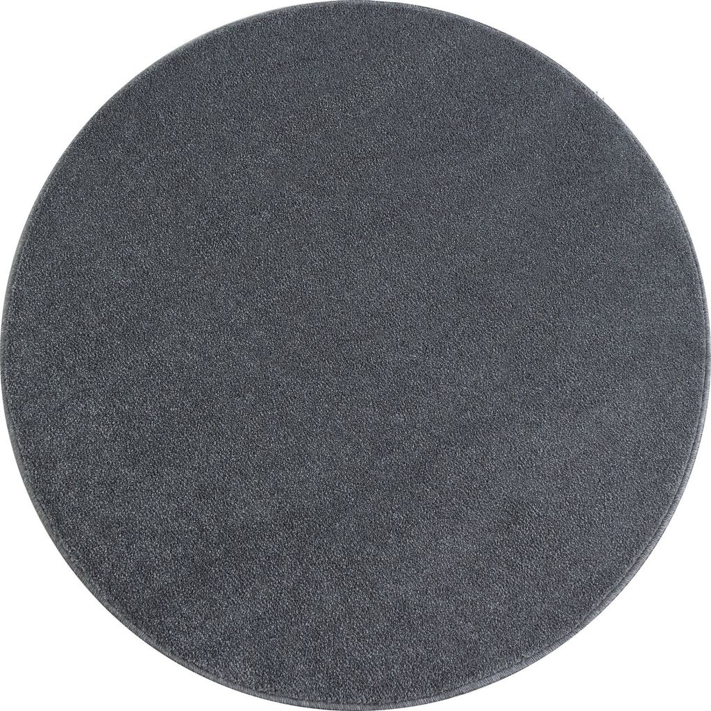 Kurzflor Teppich ATA Hellgrau 200 cm Rund