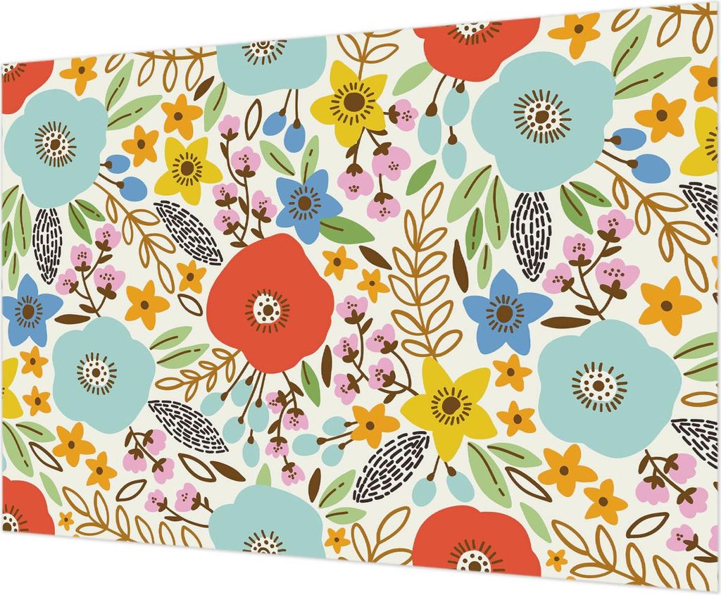Wandtapete - Dekorative Tapete für Wohnzimmer - Tapetenfolie für Wanddekoration - 208x146 cm - Blumenmuster