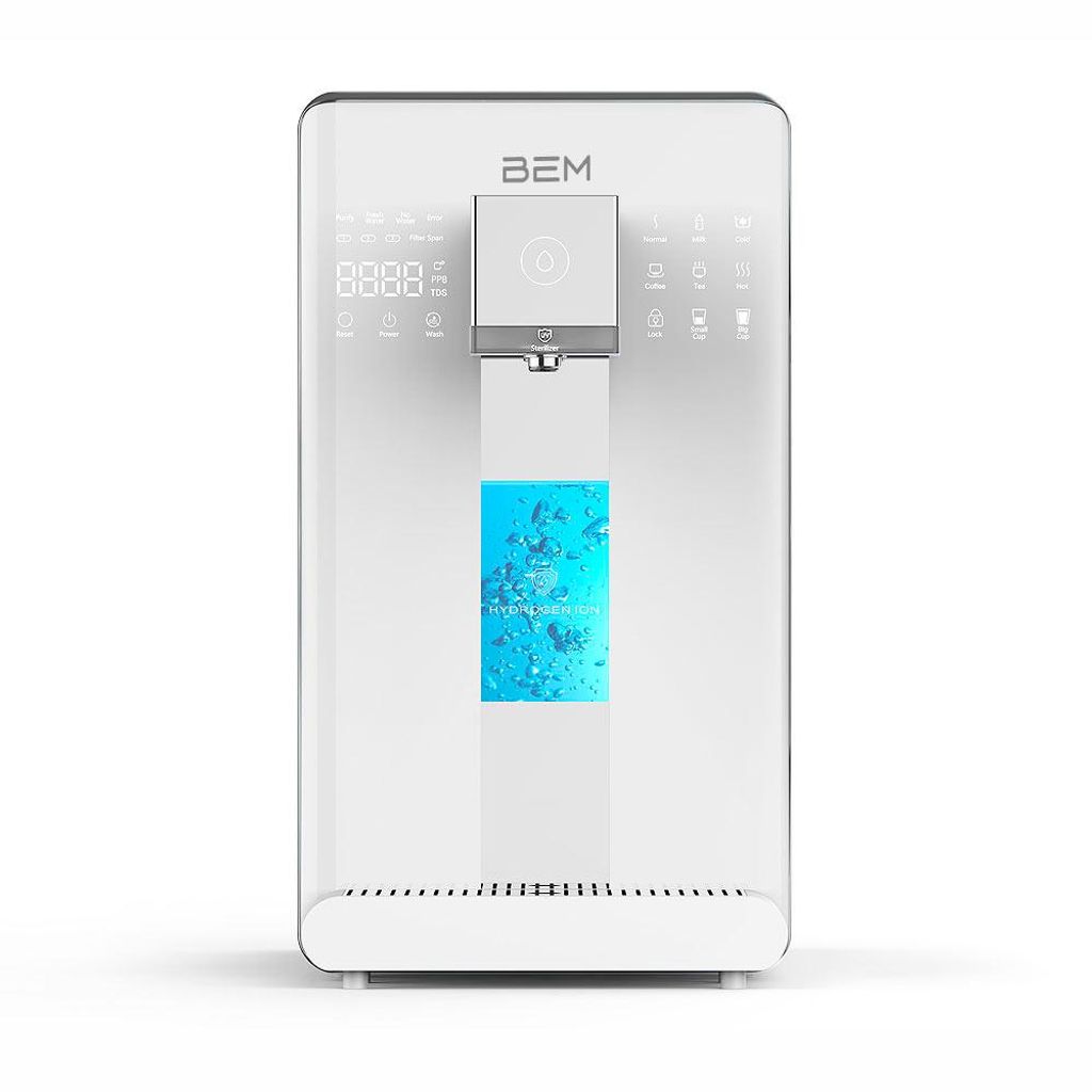 BEM IDA Wasserfilter und Wasserstoff-Ionisator für Trinkwasser mit Festwasseranschluss. Umkehrosmose, Temperatureinstellung 10-100°C