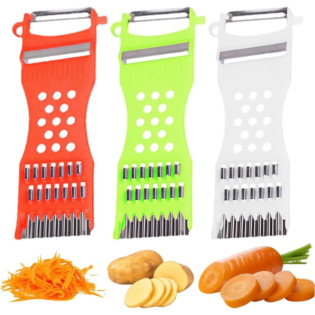 3 Stück Sparschäler, Multischäler 6 in 1 Gemüsehobel für Produktbild 