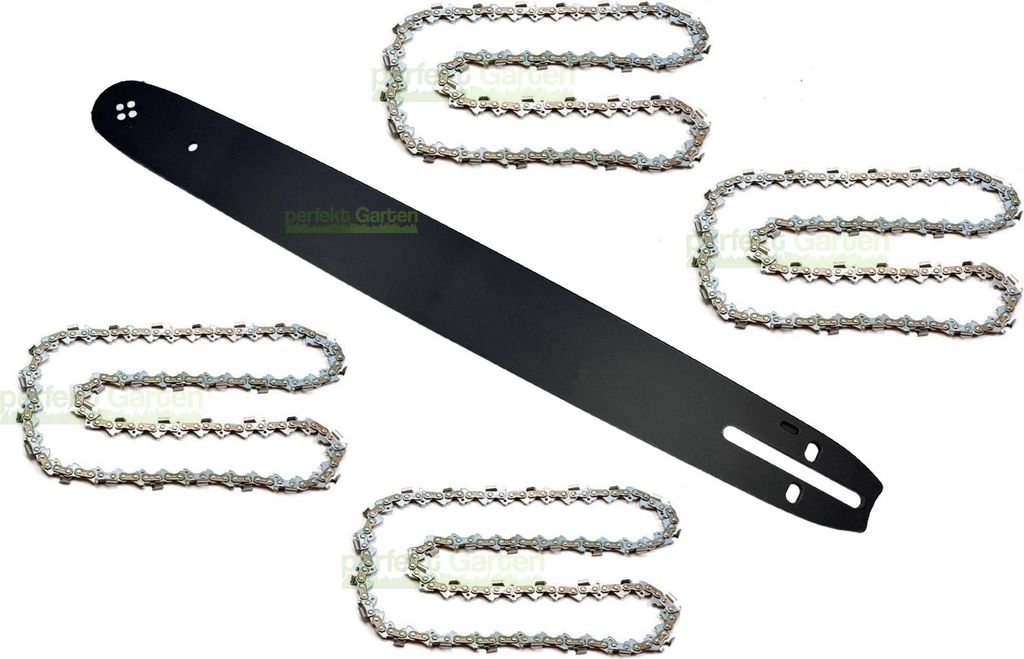 45 cm 1,5 mm 0,325" 72 TG Schwert +4X Kette für RURIS DAC 506 / RM500 Kettensäge