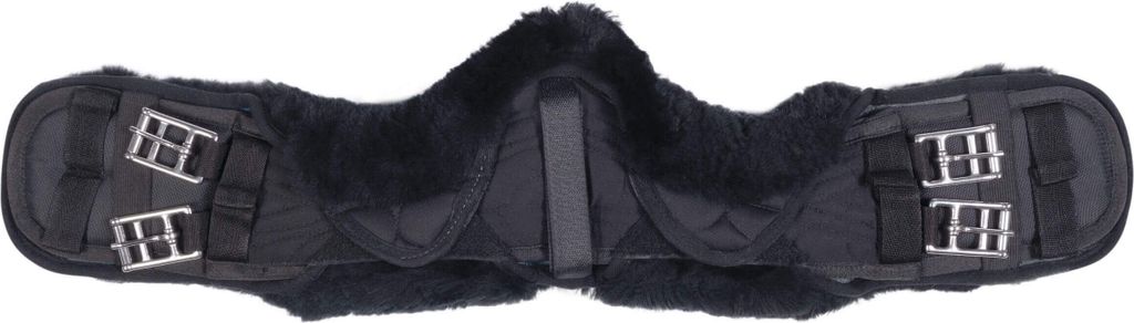 HKM Lammfell Kurzgurt abnehmbar Schwarz/ Schwarz 65 cm