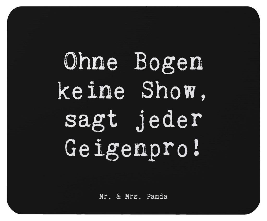 Mr. & Mrs. Panda Mousepad Spruch Geige Bogen - Schwarz - Geschenk, Instrument, Violinist, mauspad laptop, Orchester, Mouse Pad, pc, Musiker, Folklo...