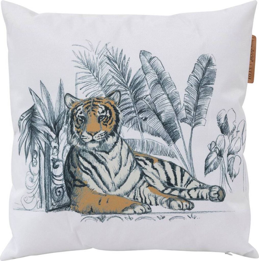 Outdoor deko-kissen "maoria" tigermotiv 40 x 40cm aus polyester - Hespéride