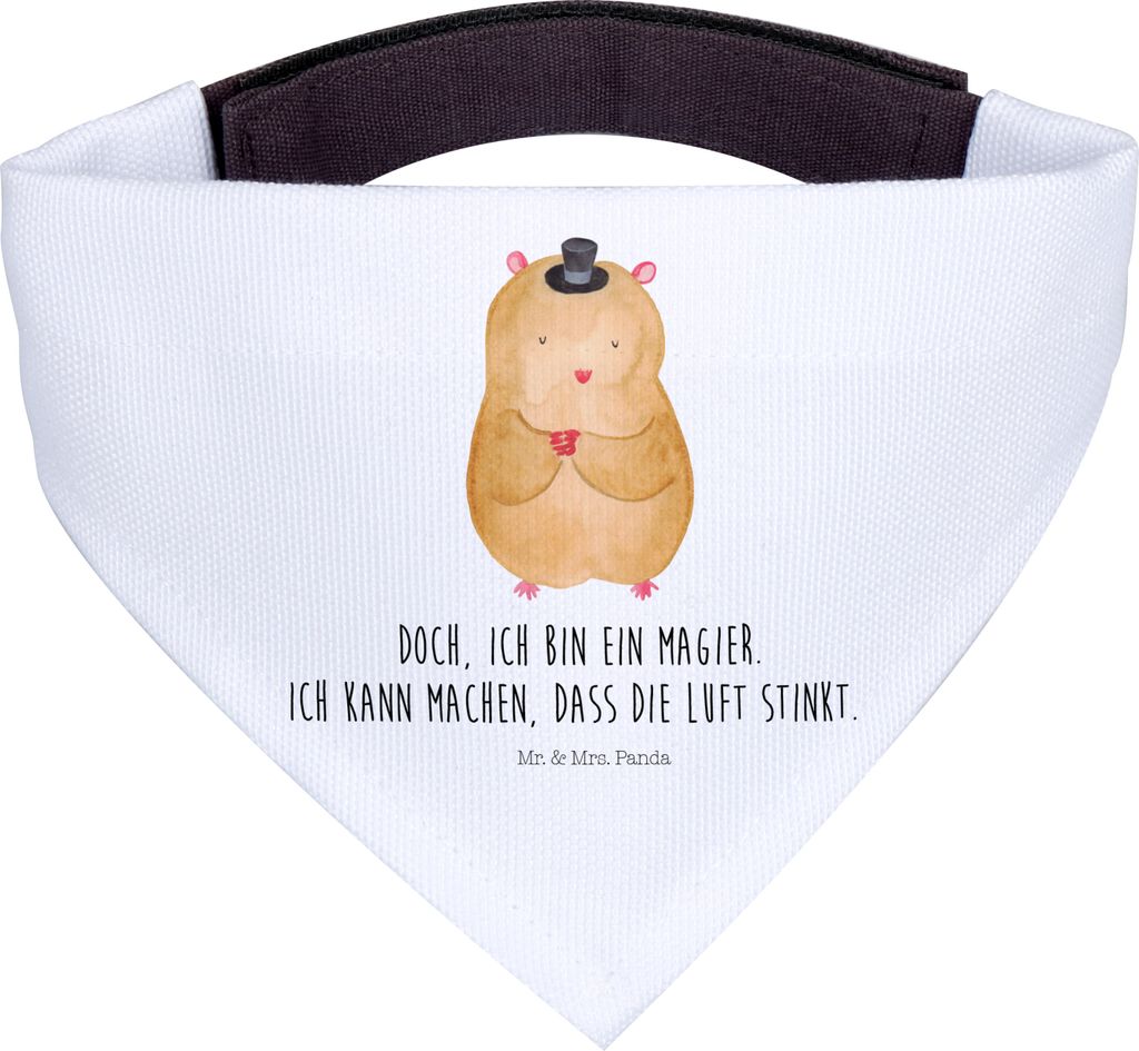 Mr. & Mrs. Panda Hund Halstuch Hamster Hut - Weiß - Geschenk, Zwerghamster, Magier, Lustige Sprüche, Tuch, Hunde, Zylinder, Hunde-Halstuch, Zauberer