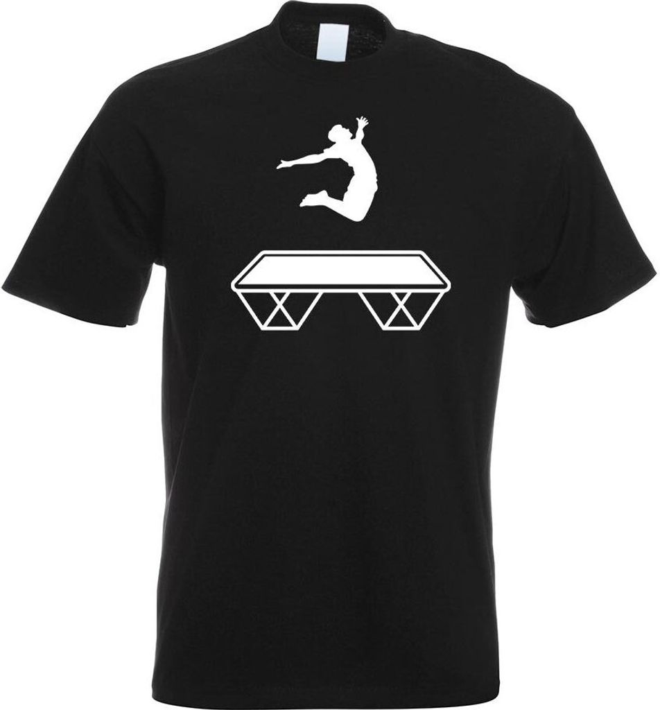 Kiwistar - T-Shirt - schwarz - Trampolin Springen Figur Motiv Bedruckt Funshirt Design Print - mit Motiv Bedruckt - Funshirt Design - Sport - Freiz...