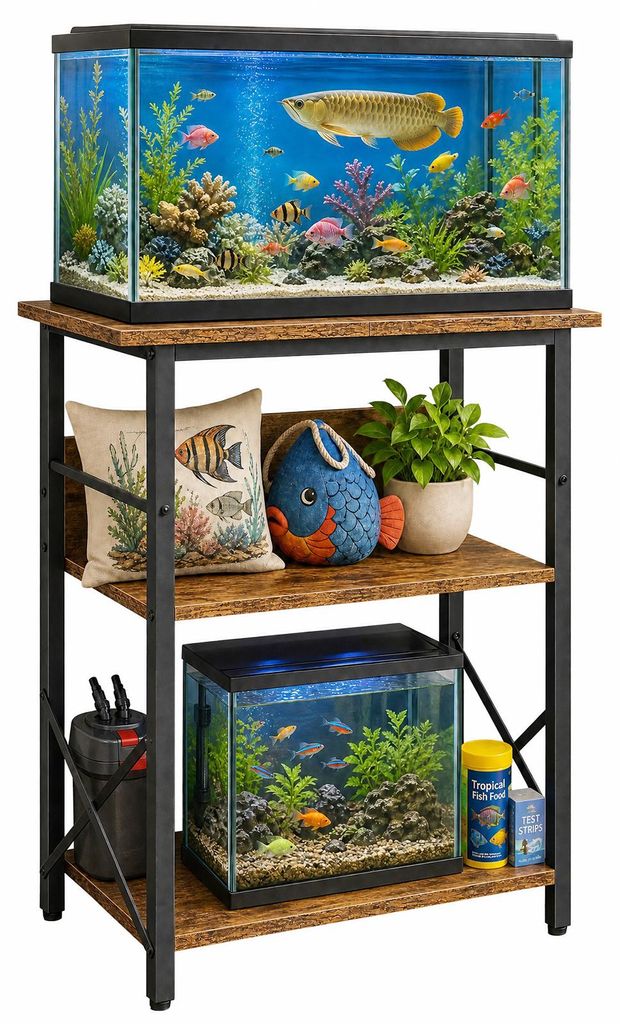 40l Aquarium Stand 3-st?ckiges Aquarien Gestell mit Ablage Produktbild 