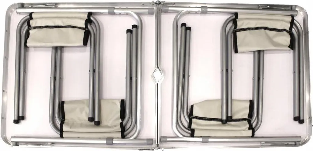 Table de camping valise anti-encombrement avec 4 sièges solides