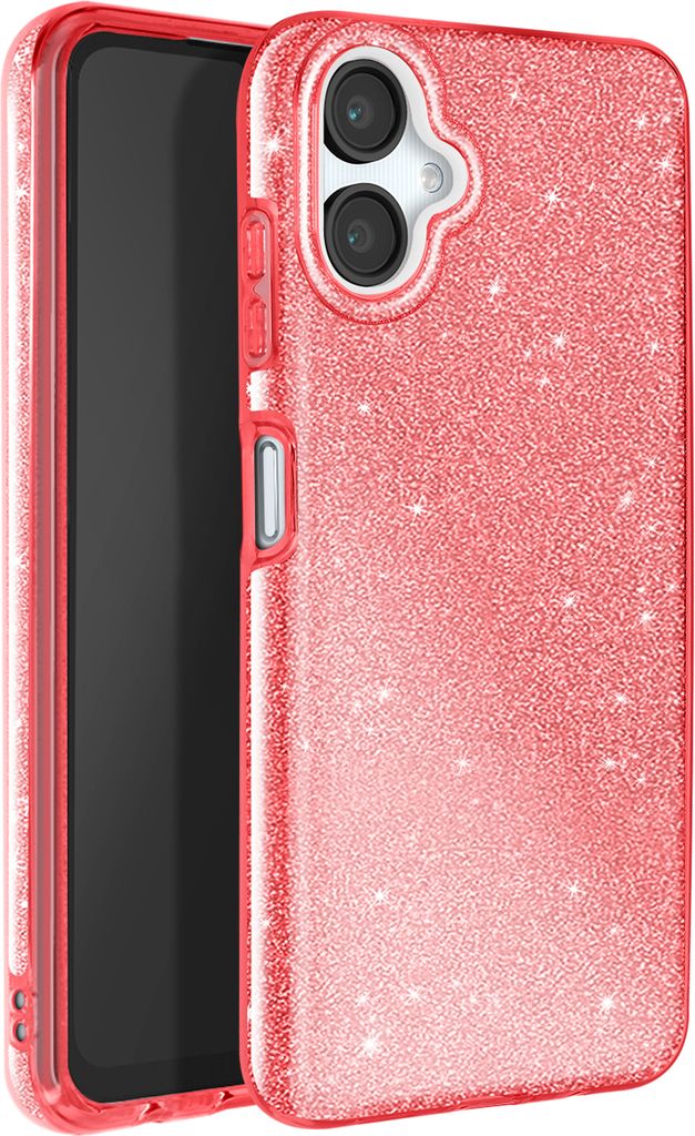Avizar, Glitzerhülle für Samsung Galaxy A06 Stoßfest Funkelnd, Rot
