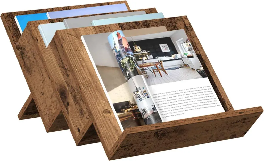 vidaXL Portariviste con scaffale in legno di recupero 53 x 40 x 28,5 cm Materiale a base di legno - 3