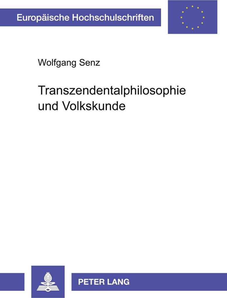 Transzendentalphilosophie und Volkskunde
