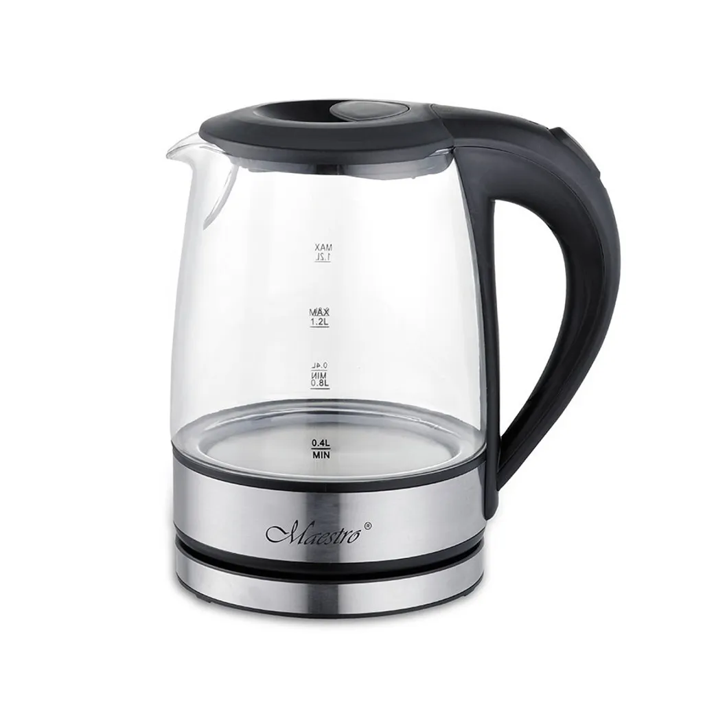 Bouilloire Maestro MR062 en verre borosilicate 1,2 L Chauffe Rapide