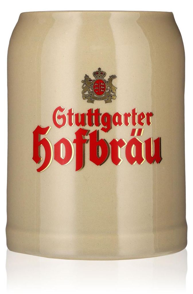 Stuttgarter Hofbräu Glas 0,5l Steingut Tonkrug Bierkrug Produktbild 