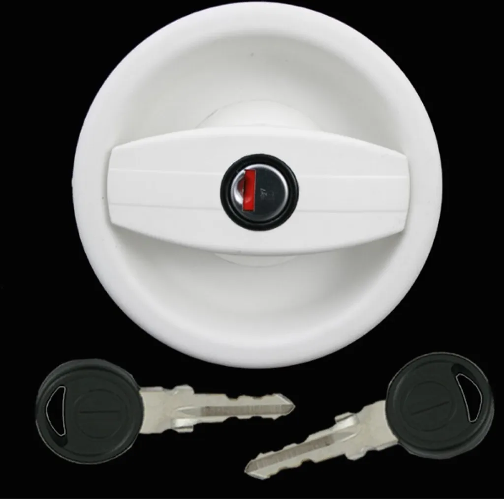 Verrou de porte caravane blanc extérieur droit pour remplacement châssis 12cm