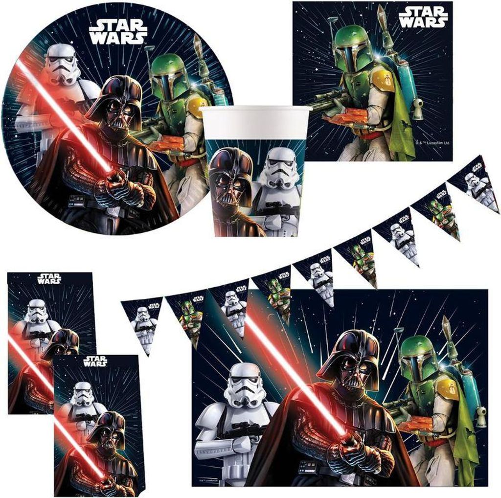 Feestset Star Wars Galaxy, 46-delig wegwerpservies voor Productafbeelding 