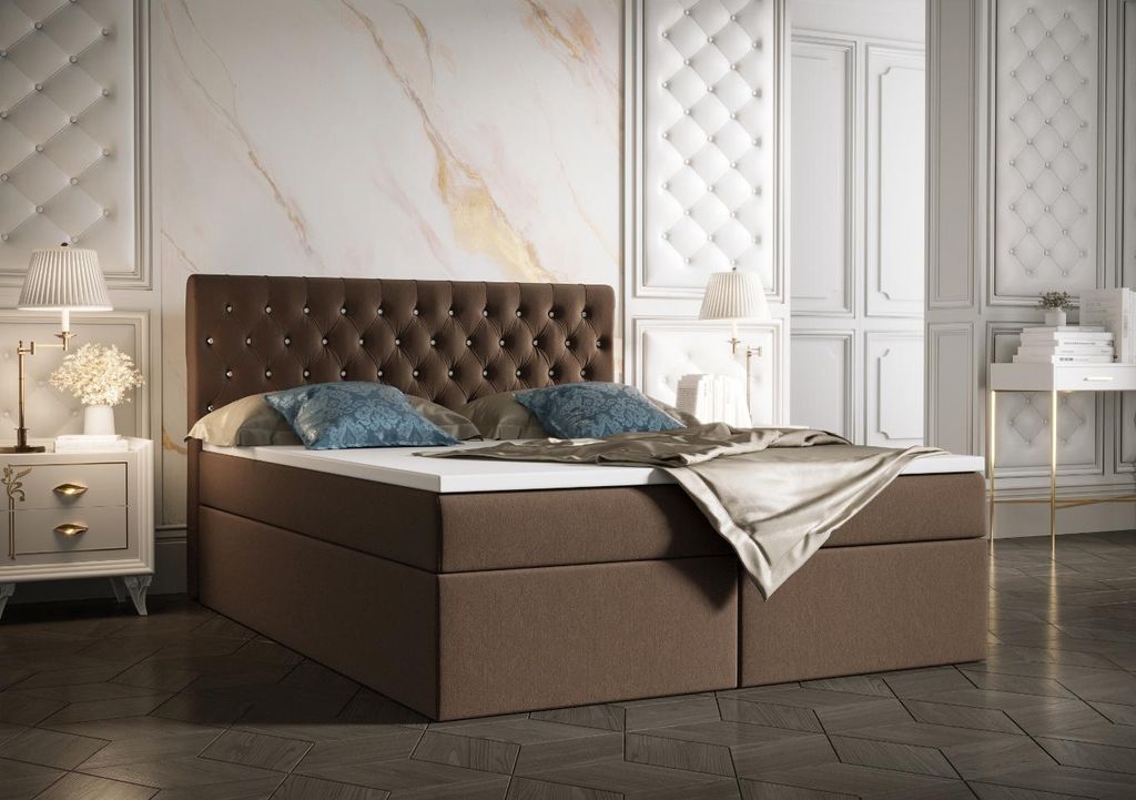 B&B Home Boxspringbett Monett 140x200 cm – mit Bettkasten