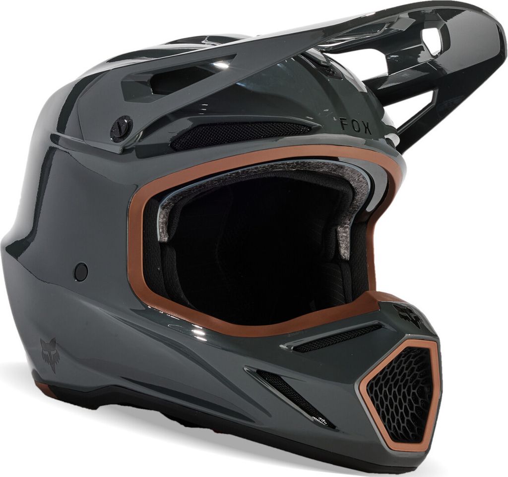 FOX V3 RS Carbon Solid MIPS Motocross Helm, anthrazit, S (55/56)