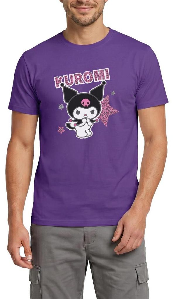 Spreadshirt Kuromi Mit Schriftzug Leo Stil Männer T-Shirt, XL, Lila