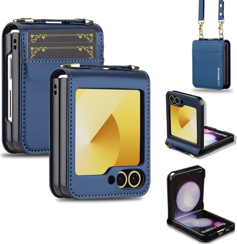 Custodia flip crossbody in pelle per Samsung Galaxy Z Flip6 Immagine del prodotto 