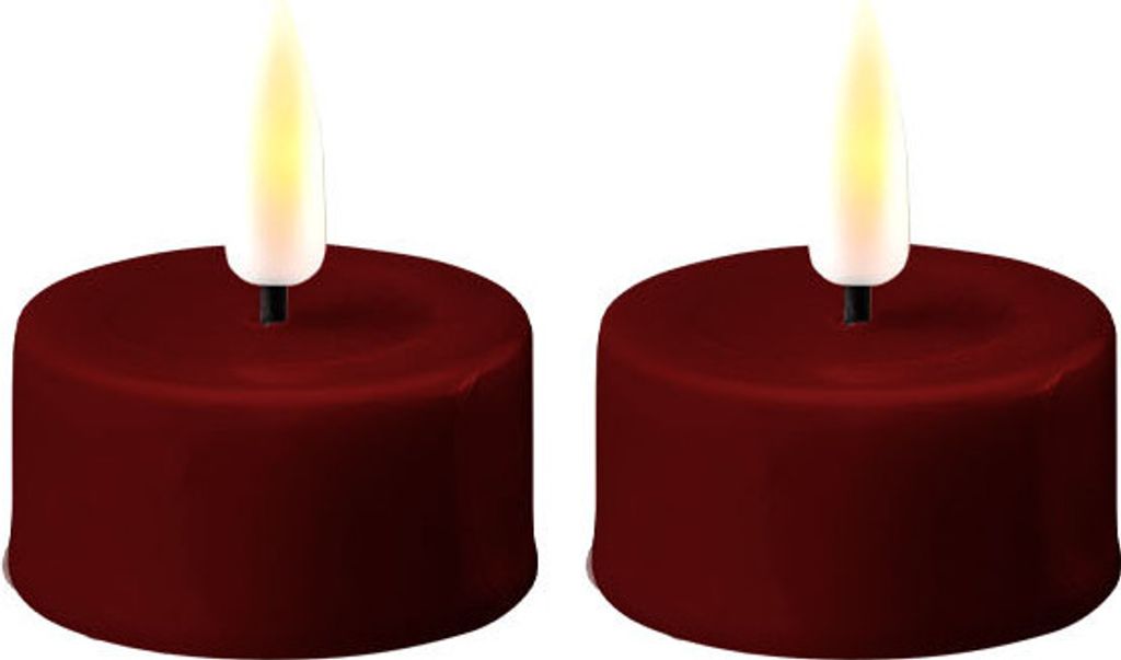 LED Kerze Burgogne Rot Teelicht