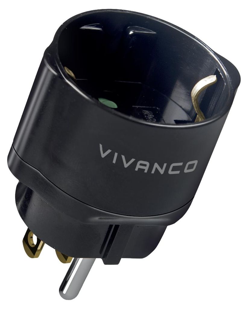 VIVanco™Reisestecker von Schuko auf US Produktbild 