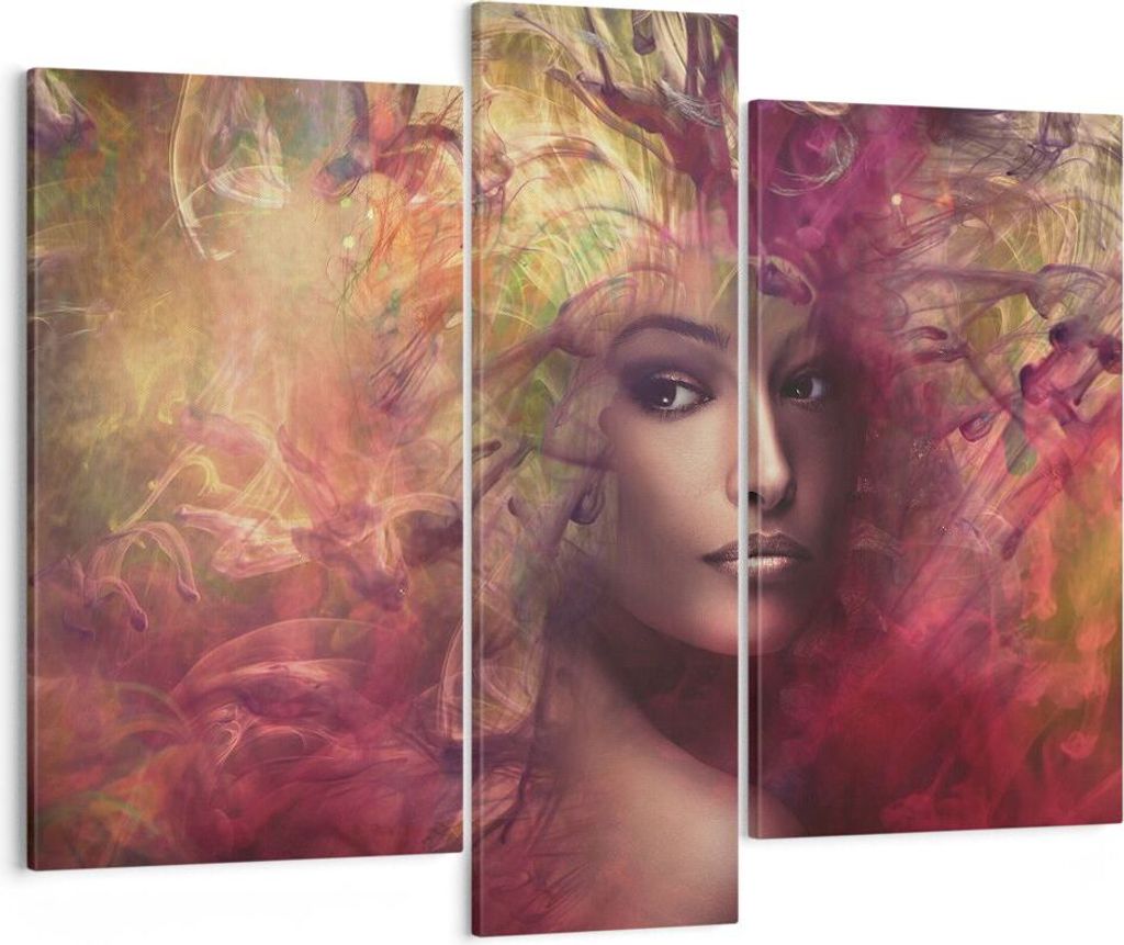 Bild auf Leinwand - Leinwandbild - frau gesicht - 95x80cm - Wand Bild - Wanddeko - Wandbilder - Leinwanddruck - Bilder - Kunstdruck - Wanddekoratio...