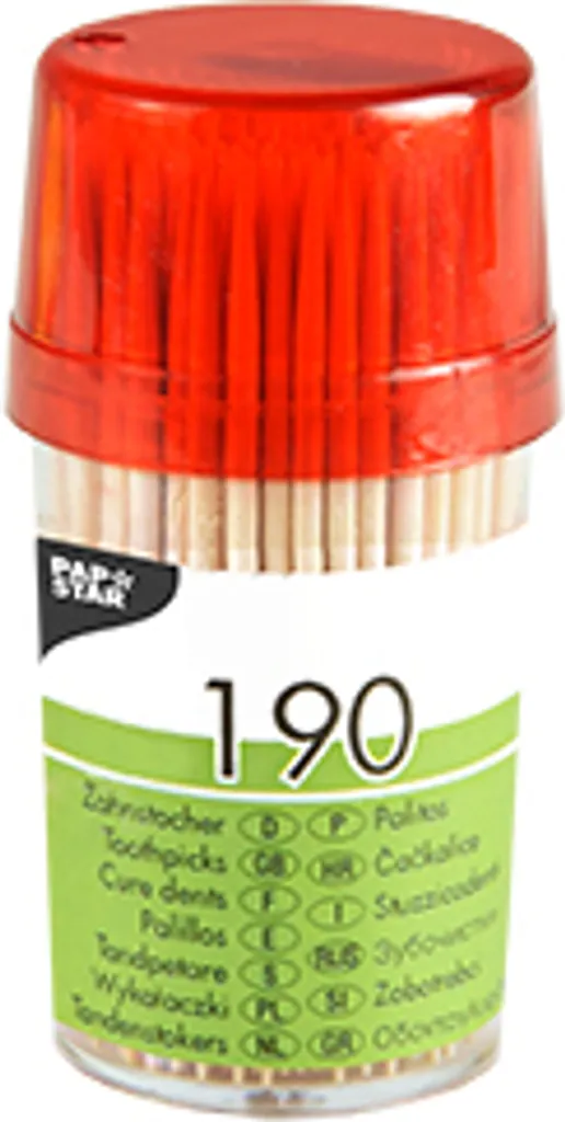 Cure-dents en Bois Rond de 65 mm PAPSTAR pour Table et Apéritifs