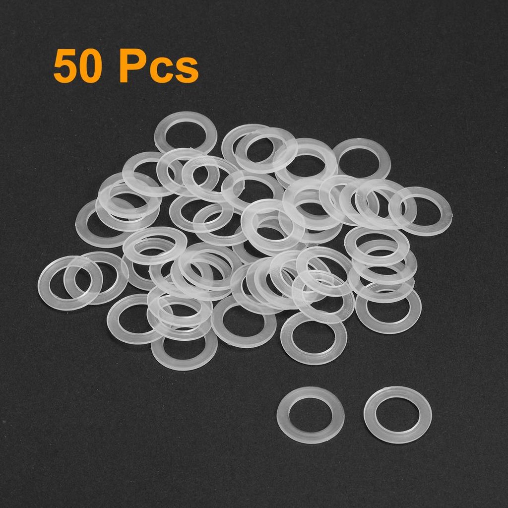 50 Stk. Flache Unterlegscheibe Nylon M10 Dichtung 16mm AD 10mm ID 1mm Dicke Klar fš¹r Wasserhahn Rohr Wasserschlauch Isolierung Schrauben