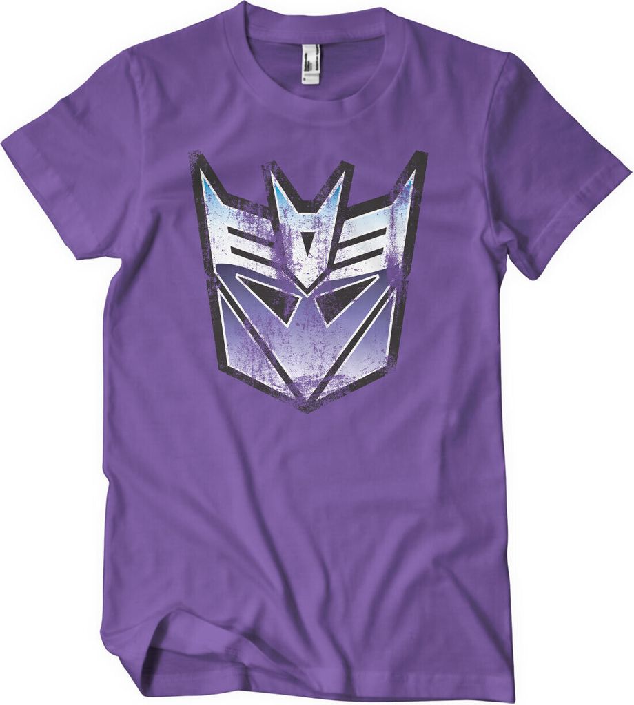Distressed Decepticon Shield T-Shirt - XX-Large - Purple