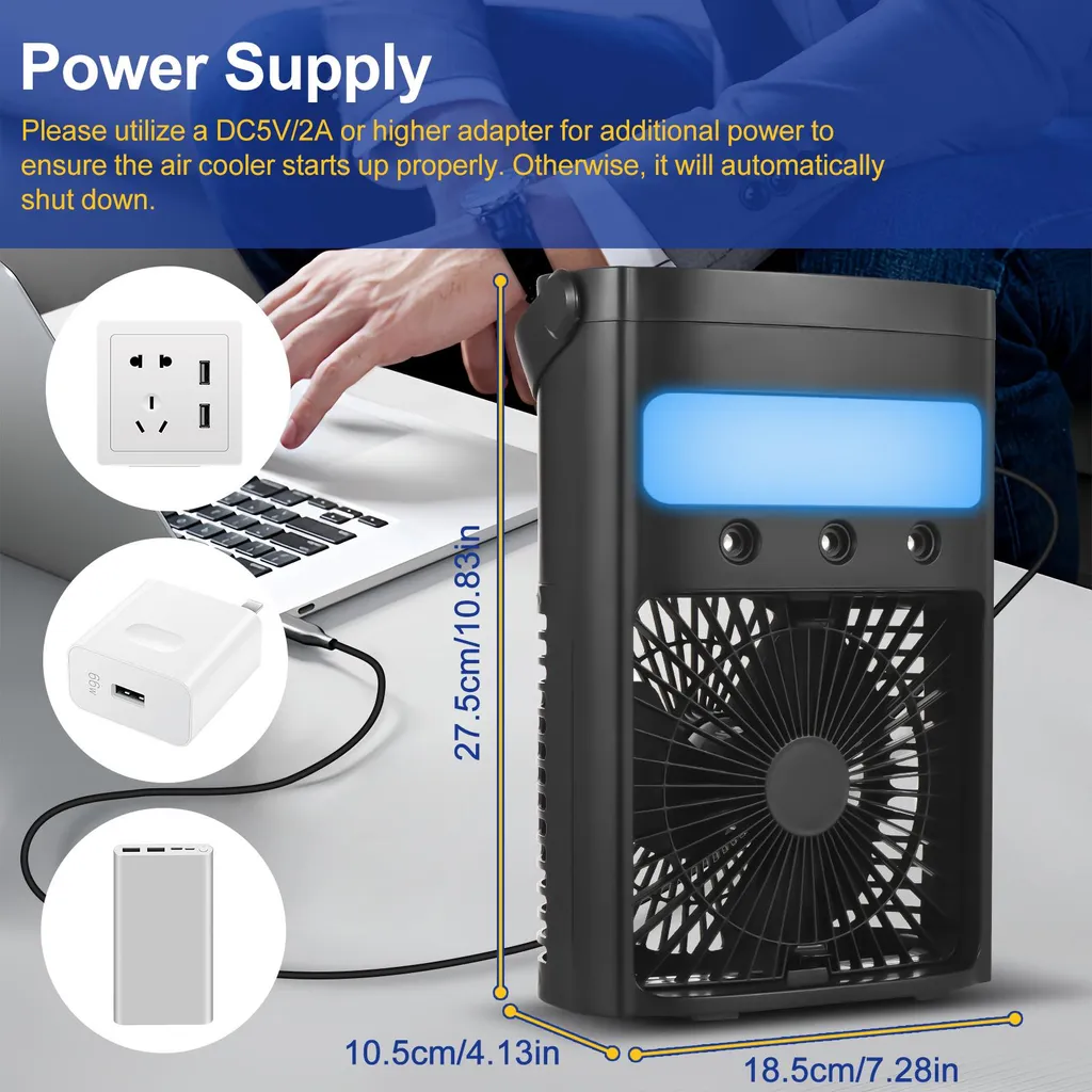 Mini climatiseur USB 700ml avec minuterie programmable et mode nuit - 4