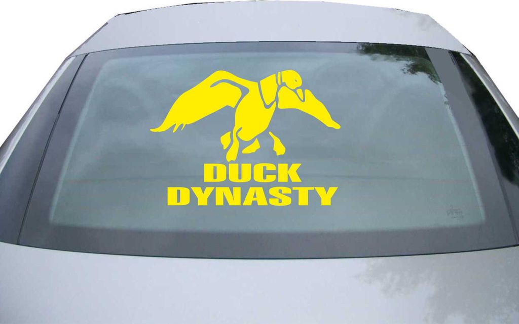 Indigos UG - Aufkleber Heckscheibe & Motorklappe DE6284 - gelb - 600x428 mm - Duck Dynasty - Auto Scheiben Fenster Heckklappe Tuning Racing JDM - D...