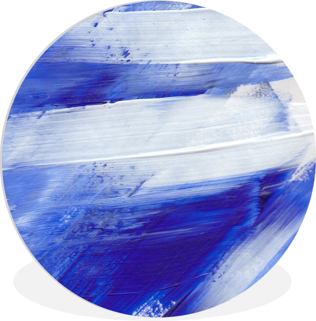 MuchoWow Rundes Wandbild - Runde Bilder Farbe - Design - Blau Ø 60 cm Kreis Wanddekoration Kunststoff - Wandkreis - Wandschmuck - Wand Kreis - D...