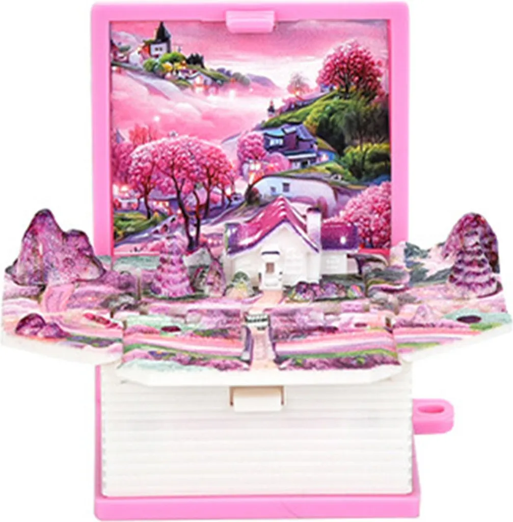Portachiavi Libro Castello Rosa 3D - Idea Regalo Fine Festa