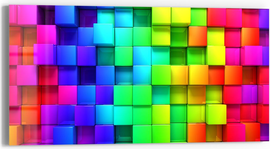 DEQORI Glasbild Echtglas 60x30 cm 'Kreative Unordnung' Wandbild Bild modern Deko