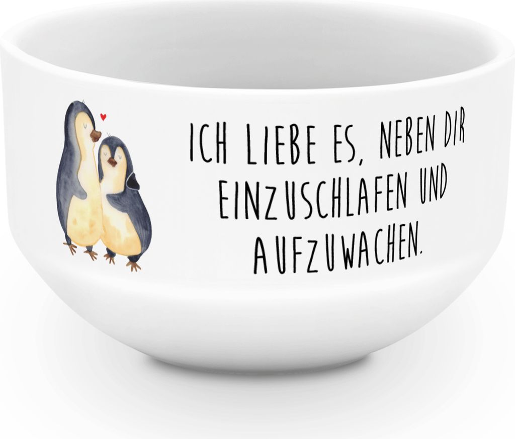 Mr. & Mrs. Panda schale Pinguine Einschlafen - Weiß - Geschenk, für Männer, Hochzeitstag, dessertschale, Frauen, Schüssel, Ehefrau, salatschäl...