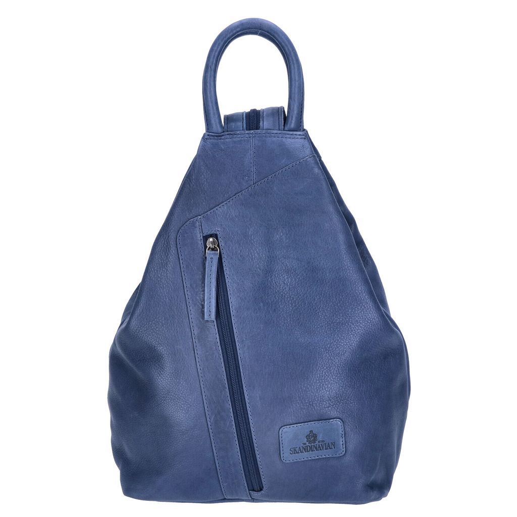 The Skandinavian Brand Damen Leder Rucksack Blue : blau-60 Farbsortierung: blau-60