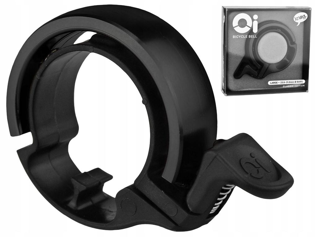 Knog Oi Classic Große schwarze Fahrradklingel Produktbild 