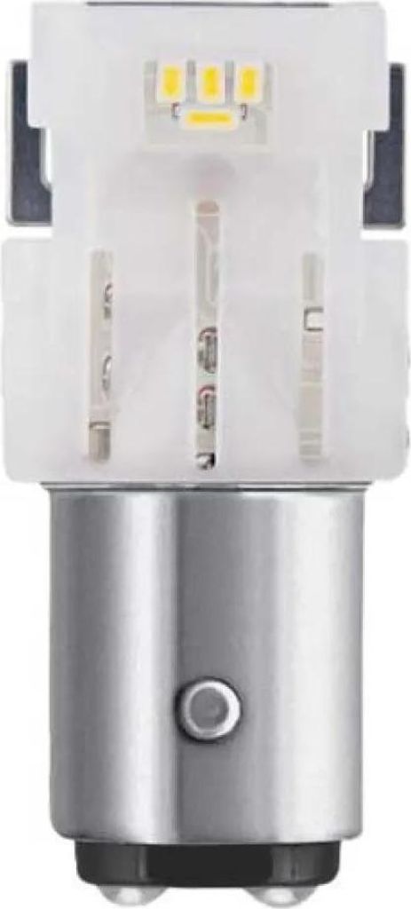 A close-up studio shot of an LED automotive light bulb.