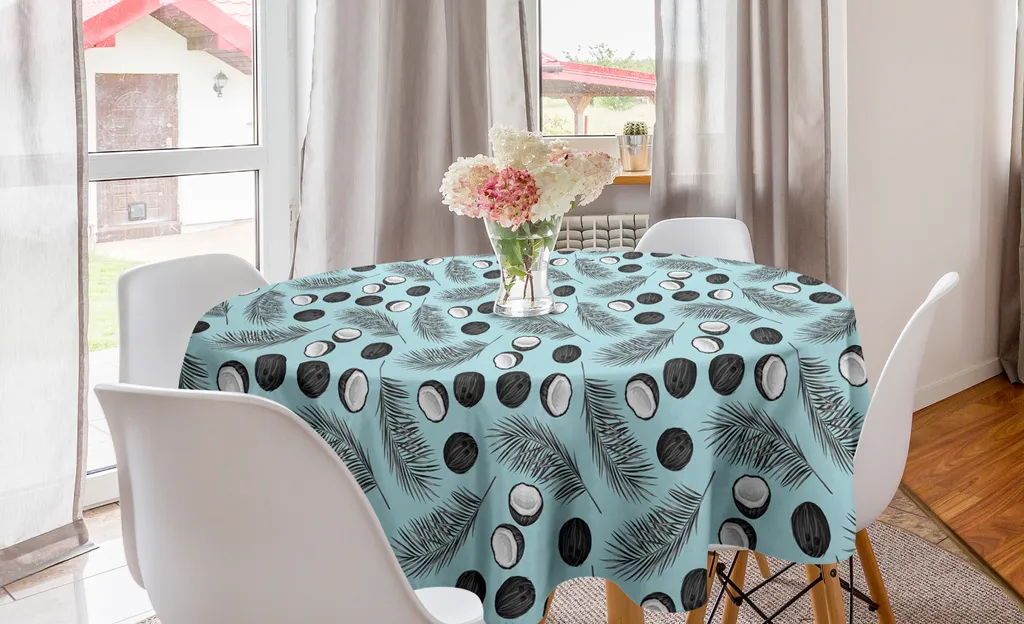 GthreeD Tovaglia Rotonda 150 cm Stampata Impermeabile Lavabile Antimacchia in Poliestere - Mandala per Sala Pranzo, Cucina, Picnic
