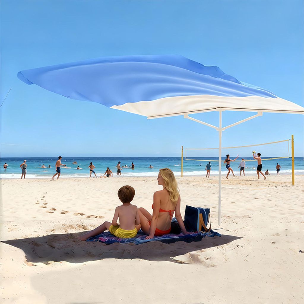 Tenda da sole per la spiaggia e l'outdoor, UPF 50+, 2,4×2,4 Immagine del prodotto 