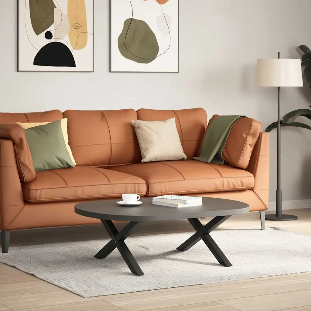 Gambe Tavolino SYFAX™ X-Shape Acciaio Nero 70x30 cm | Design Industrial