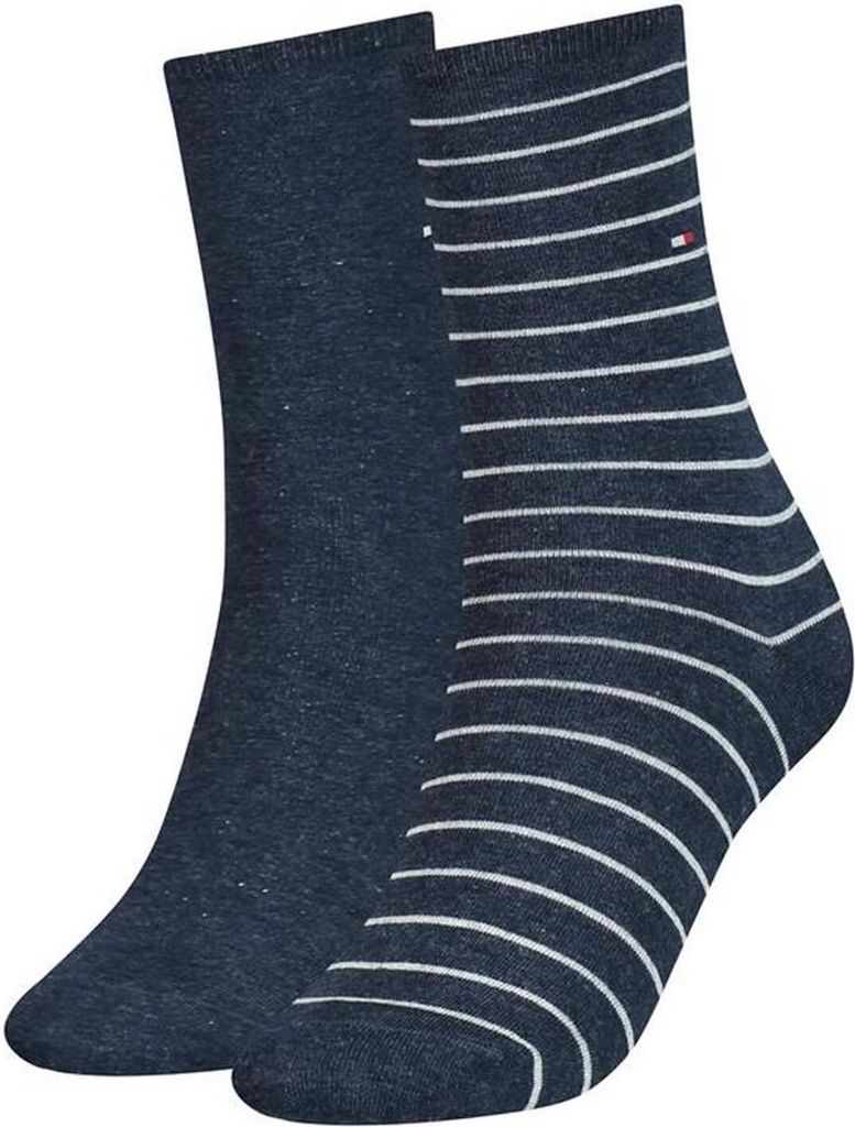 2er Pack TOMMY HILFIGER Small Stripe Socken Damen 004 - jeans 35-38