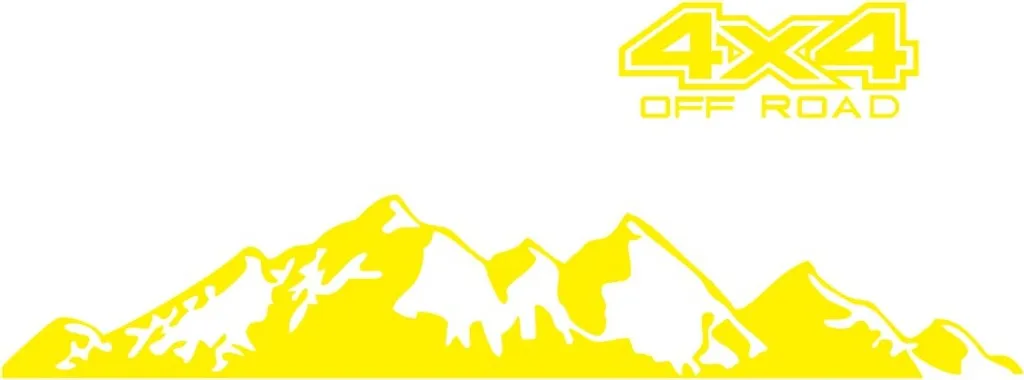 Decalcomanie 4x4 Off Road Vinyl Giallo per Ford Ranger Isuzu Nissan